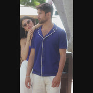 Essential Crochet Button Up Shirt - Blue Button Up Shirts Eight-X