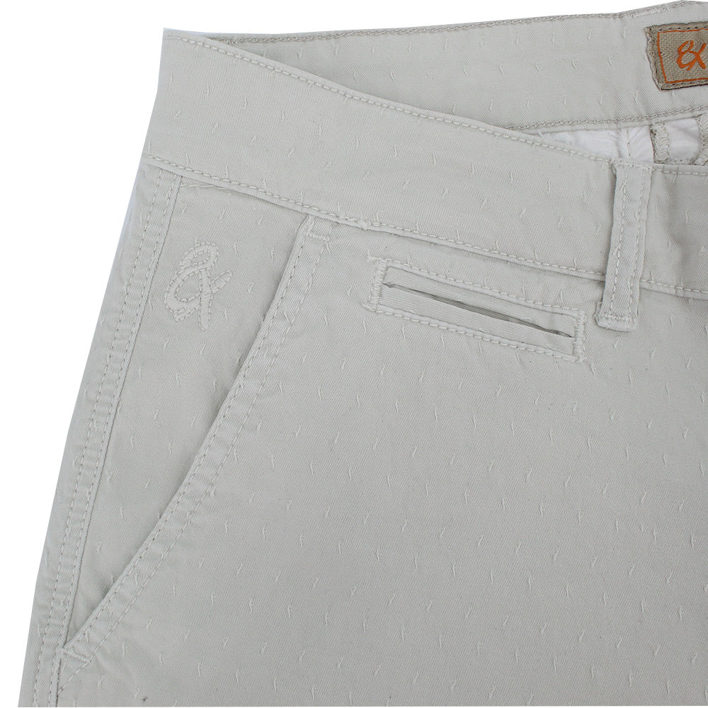 Beige Slim Fit Jacquard Shorts Chino Shorts Eight-X