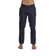 100% Linen Slim Fit Pants - Navy Linen Eight-X