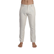 100% Linen Slim Fit Pants - Beige Linen Eight-X