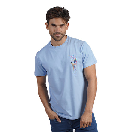 Contents Under Pressure Graphic T-Shirt - Light Blue T-Shirts Eight-X