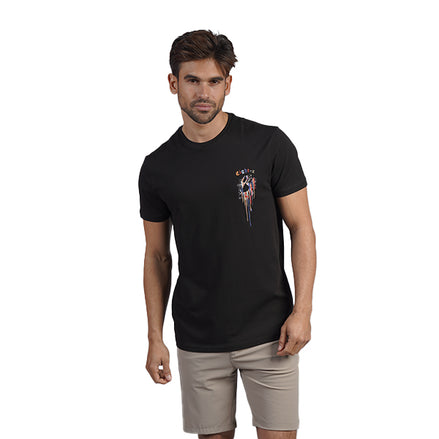 Contents Under Pressure Graphic T-Shirt - Black T-Shirts Eight-X