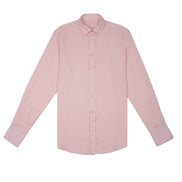 100% Linen Button Long Sleeve Button Down Shirt - Pink Eight-X