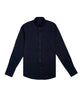 100% Linen Button Long Sleeve Button Down Shirt - Navy Eight-X
