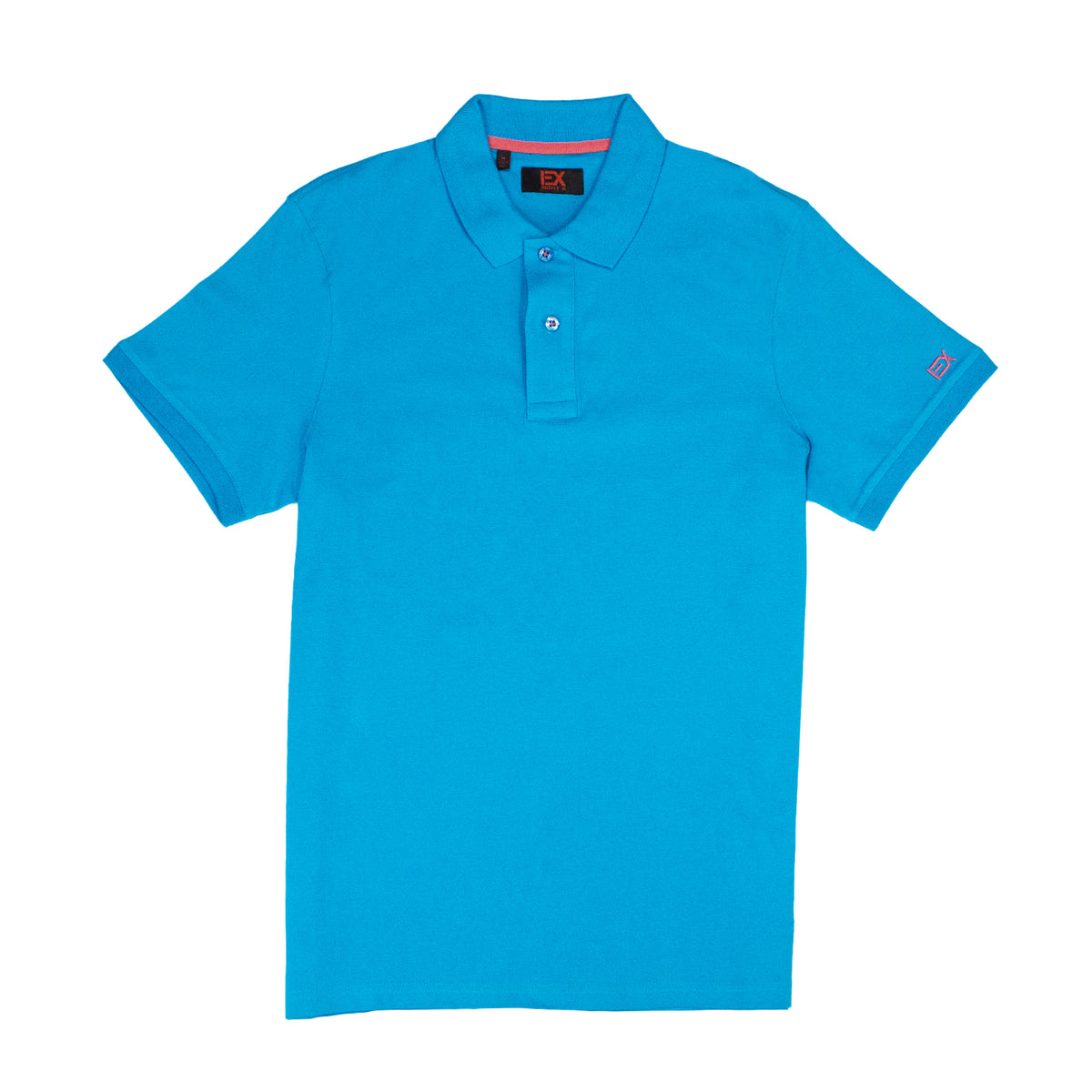 Blue Polo with Orange EX Logo Shirts Eight-X
