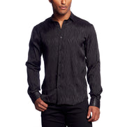 Hot Streak Jacquard Button Down Shirt - Black Button Down Shirts Eight-X
