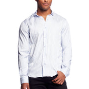 Hot Streak Jacquard Button Down Shirt - Blue Button Down Shirts Eight-X