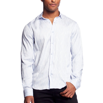 Hot Streak Jacquard Button Down Shirt - Blue Button Down Shirts Eight-X