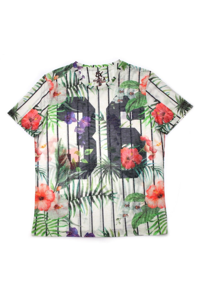 Floral Tropical Print T-Shirt All Over Print T-Shirts EightX   