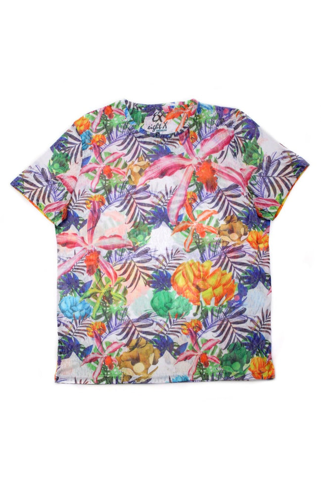Multi Floral Print T-Shirt All Over Print T-Shirts EightX   