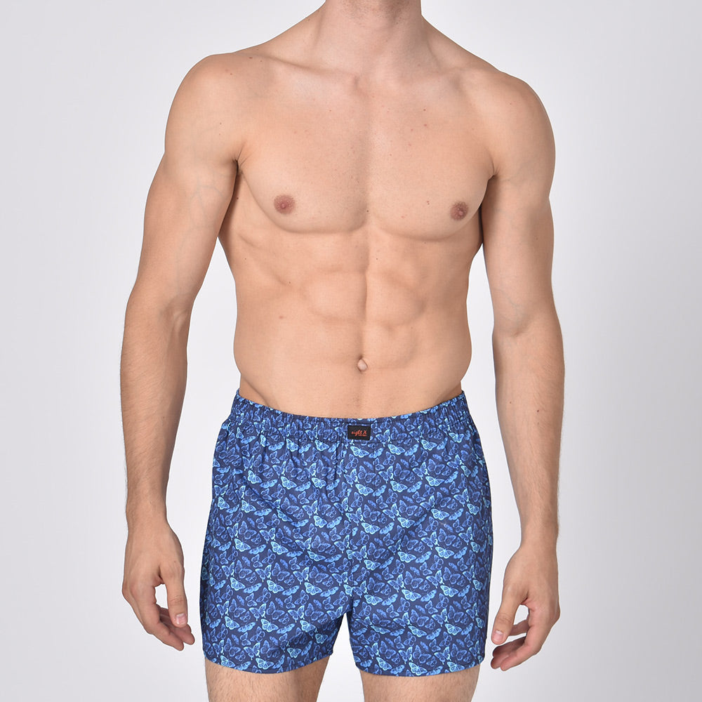 Blue Butterfly Print Boxers Boxers EightX   