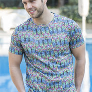 Green Print T-Shirt All Over Print T-Shirts EightX   
