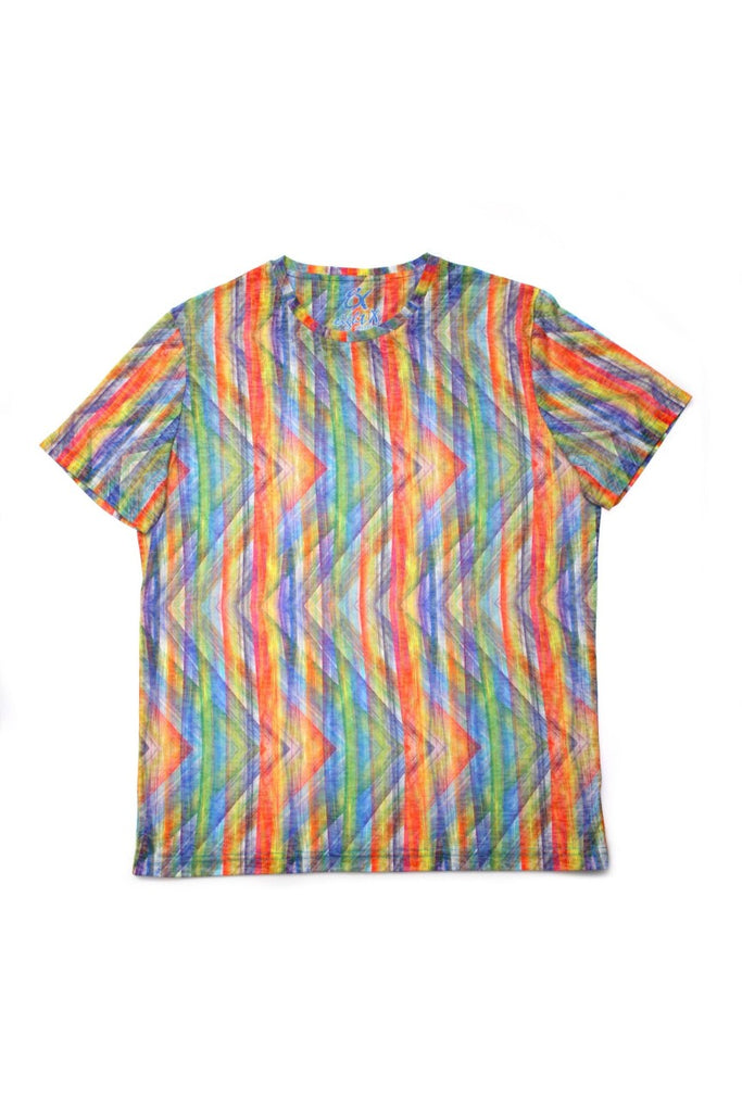 Multi Color ZigZag Stripe Print T-Shirt All Over Print T-Shirts EightX   