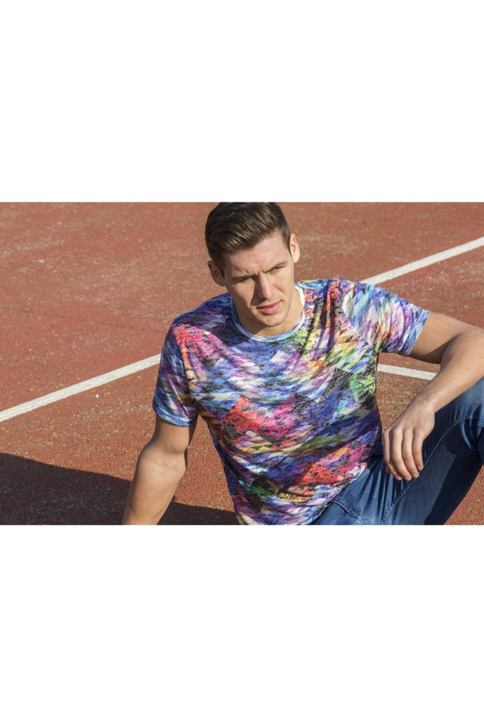 Vibrant Multi Colors Print T-Shirt All Over Print T-Shirts EightX   