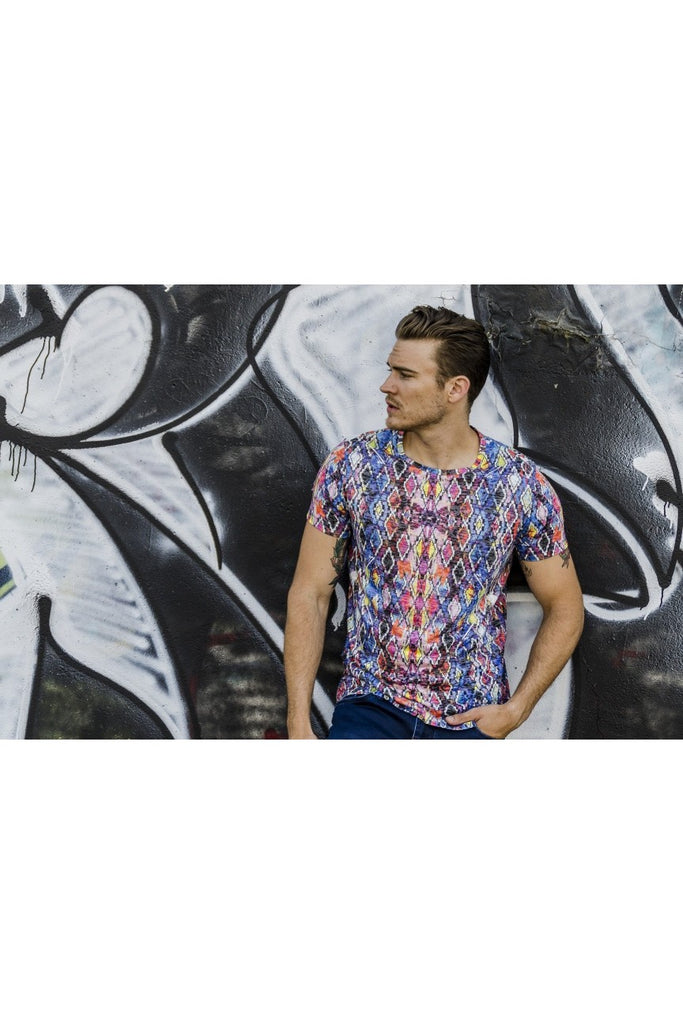 Bold Multi Colors Print T-Shirt All Over Print T-Shirts EightX   