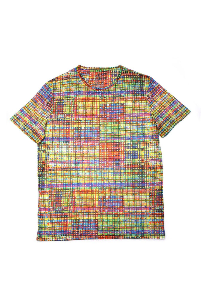 Multi Colors Lines Print T-Shirt All Over Print T-Shirts EightX   