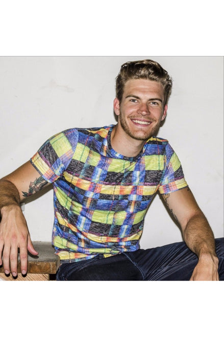 Multi Color Stripes Print T-Shirt All Over Print T-Shirts EightX   