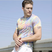 Multi Bright Colors Print T-Shirt All Over Print T-Shirts EightX   
