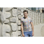 Tropical Parrot Print V-Neck T-Shirt All Over Print T-Shirts EightX   