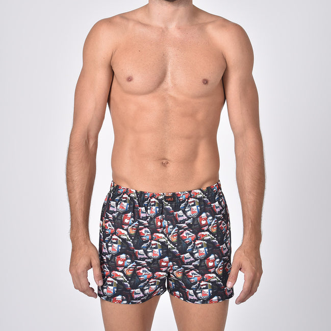 Black Comic Book Print Boxers Boxers EightX   
