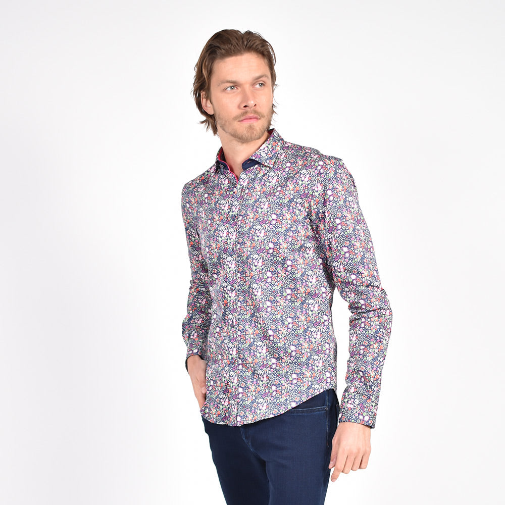 Blossom Spark Button Down Shirt Long Sleeve Button Down Eight-X   