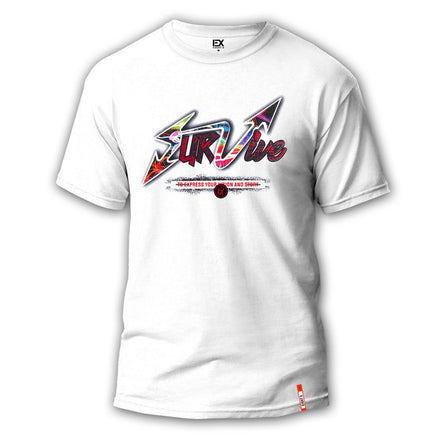 Survive 8X Street T-Shirt - White Graphic T-Shirts Eight-X WHITE S