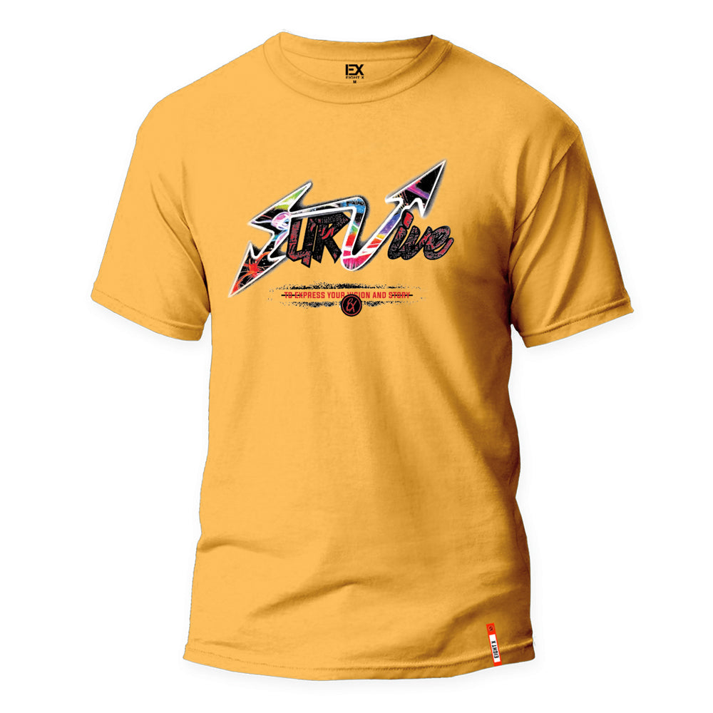 Survive 8X Street T-Shirt - Gold Graphic T-Shirts Eight-X YELLOW S 