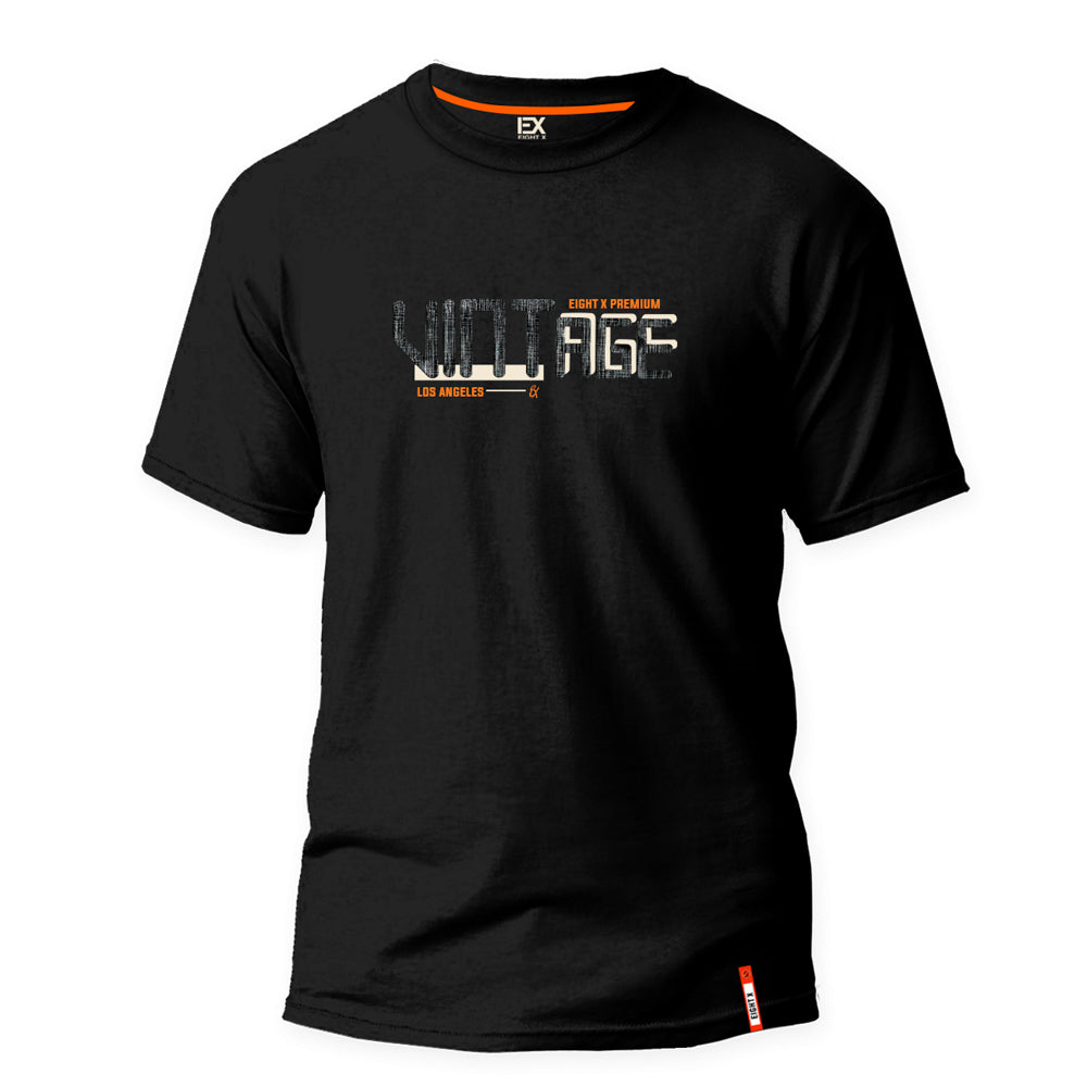 Vintage Vibes 8X Street T-Shirt - Black Graphic T-Shirts Eight-X BLACK S 