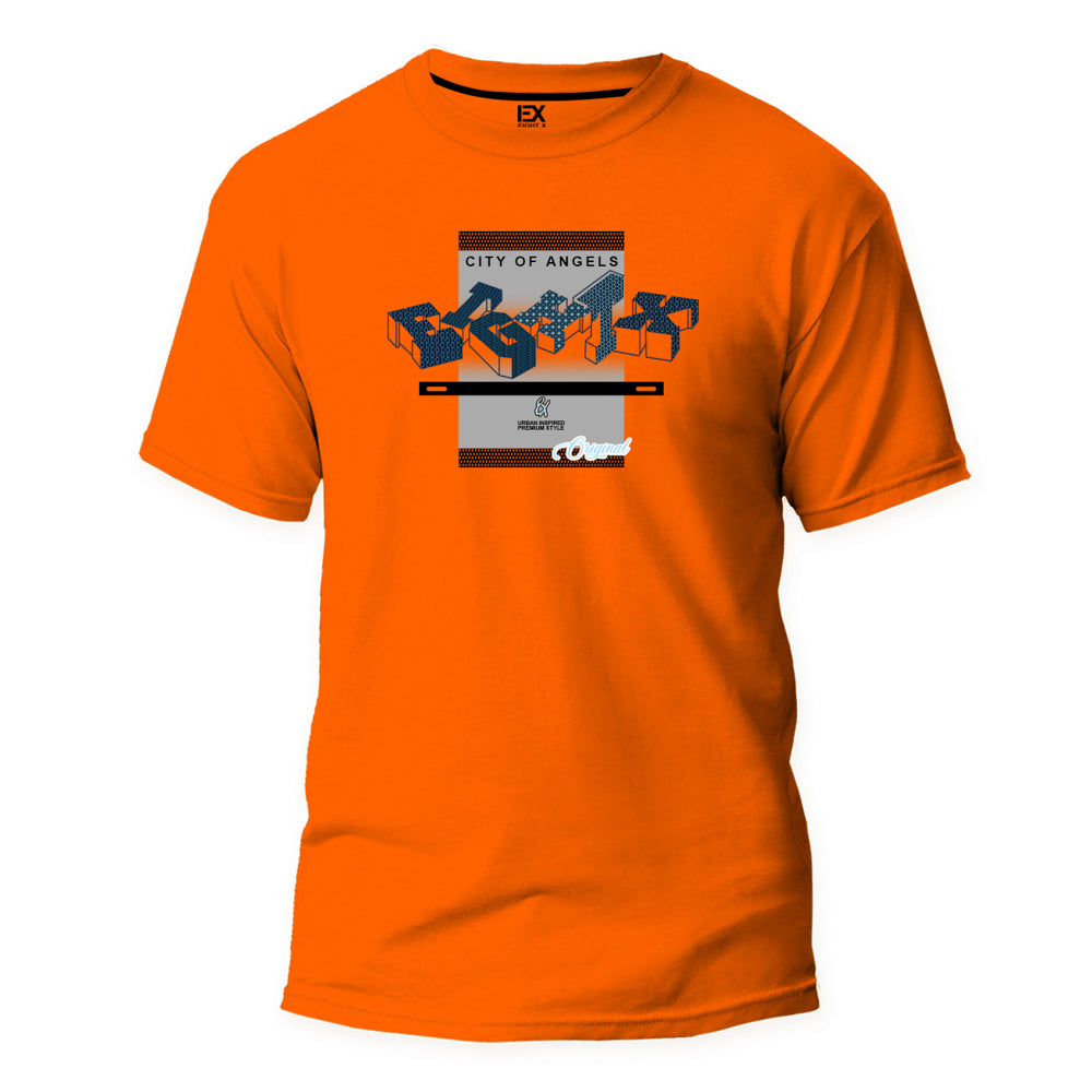 Blocks 8X Street T-Shirt - Orange Graphic T-Shirts Eight-X ORANGE S