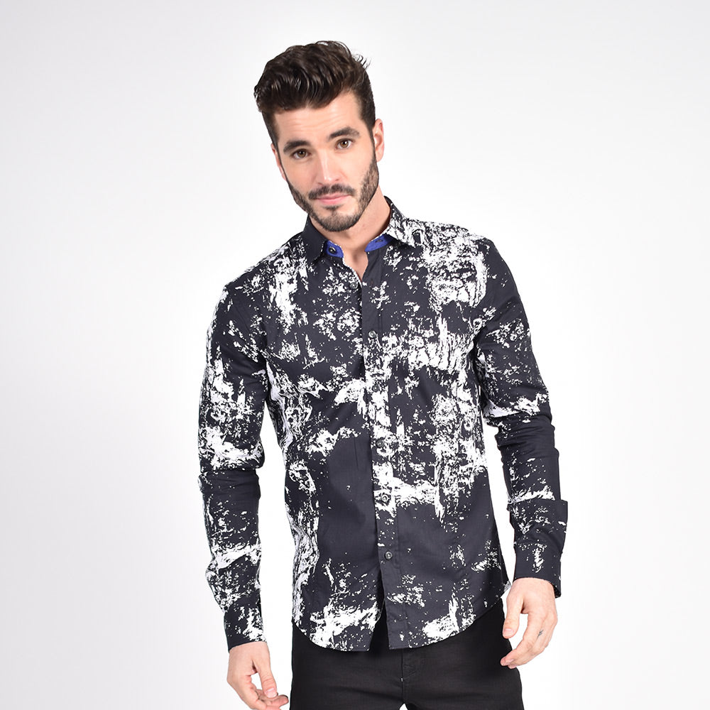 Deep Static Button Down Shirt Long Sleeve Button Down Eight-X   