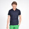 Navy Polo with Double Sided Collar with Stripes Polos Eight-X