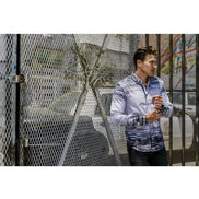 Grey Button Down Print Shirt W/Paisley Trim Long Sleeve Button Down EightX   