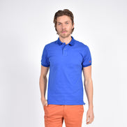 Royal Sax Polo with Double Sided Multi colored Paisley Print Collar Polos Eight-X