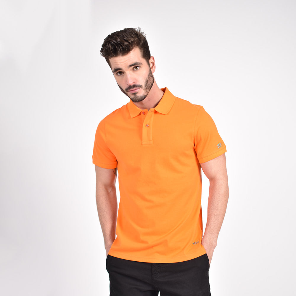 Orange Polo with EX Logo Polos Eight-X   