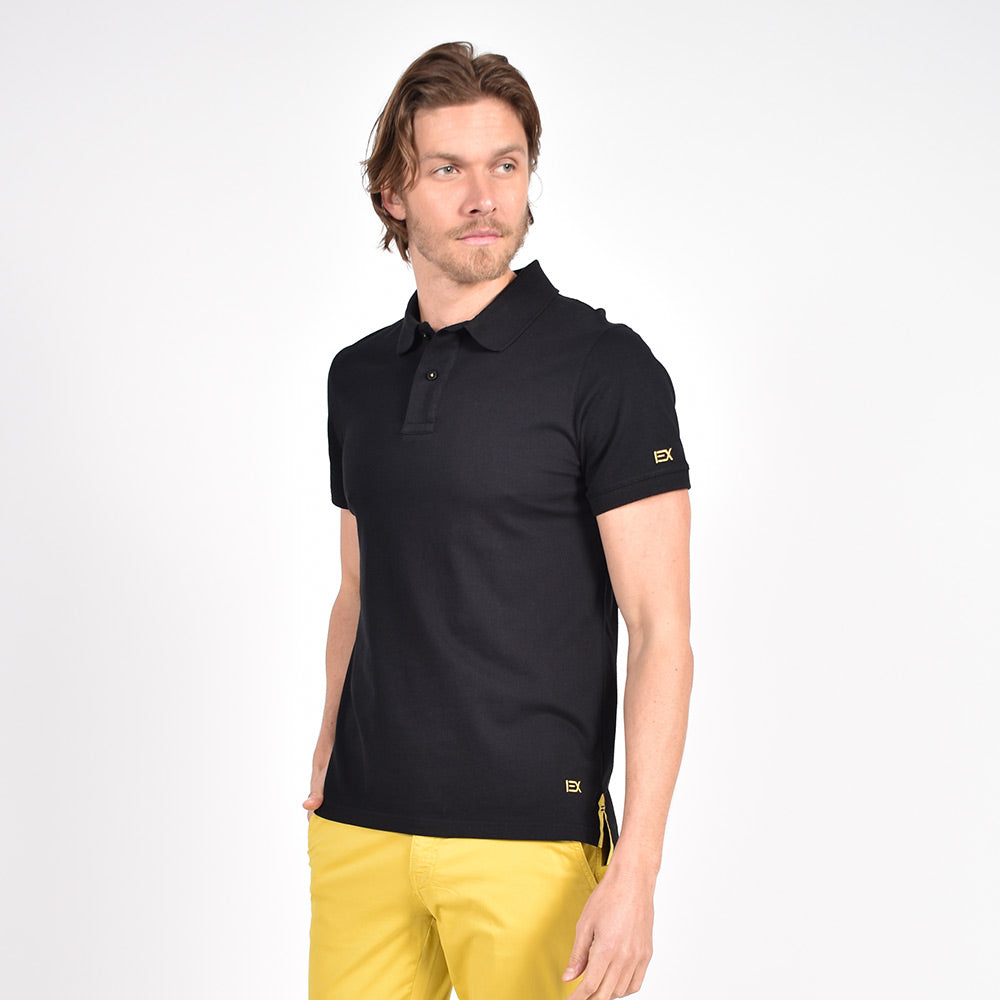 Black Polo with EX Logo Polos Eight-X