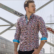 Black Skulls And Roses Button Down Print Shirt Long Sleeve Button Down EightX   