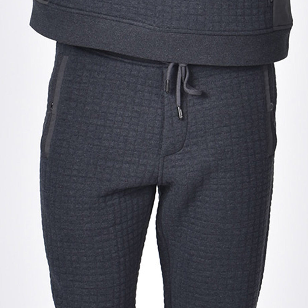 Grey Quilted Joggers Sweatpants Eight-X   