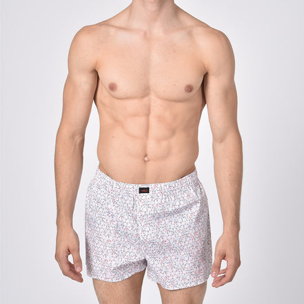 White Colorful Print Boxers Boxers EightX   