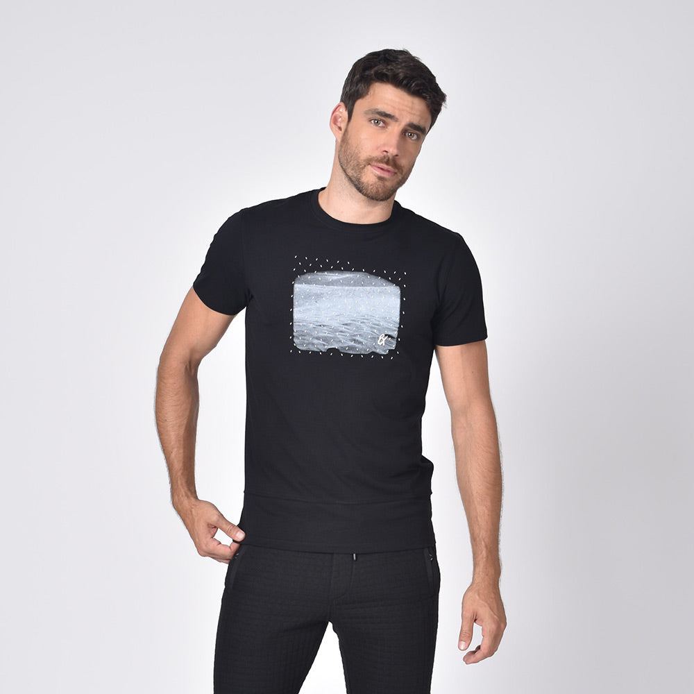 Black Sand Crew Neck T-Shirts Eight-X   