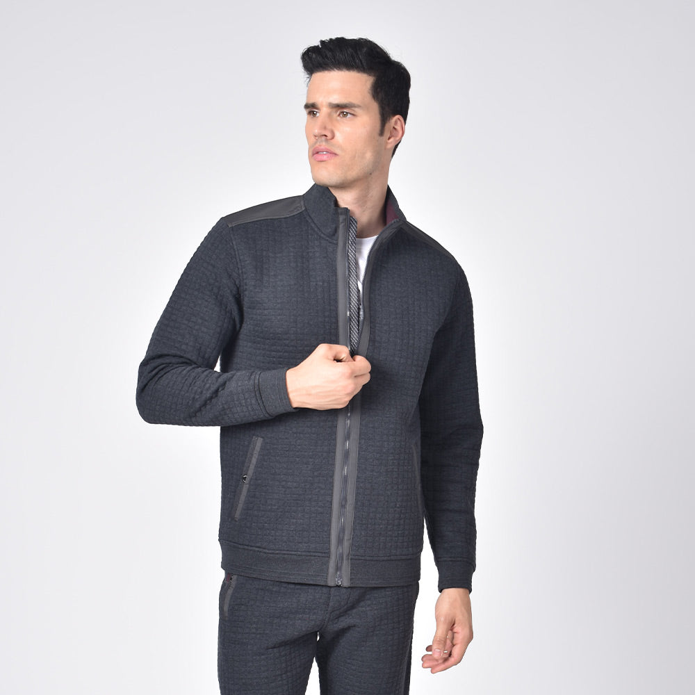 QUILTED JACKET WITH POCKETS - Grey