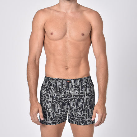 Workshop Print Black Boxers Boxers EightX   