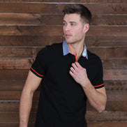 Black Polo Shirt With Color Trim Polos EightX