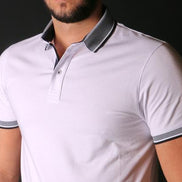 White Polo With Contrasting Collar Polos EightX