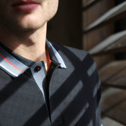 Black Polo With Contrasting Trim And Collar Polos EightX