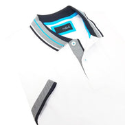 White Polo With Contrasting Trim And Collar Polos EightX
