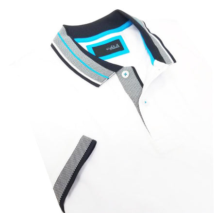 White Polo With Contrasting Trim And Collar Polos EightX