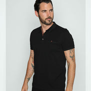 Black Pocket Polo Polos EightX
