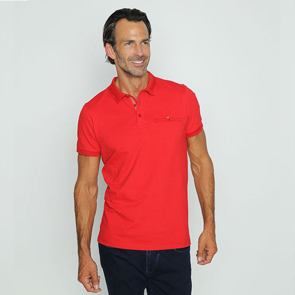 Red Pocket Polo Polos EightX