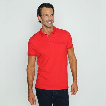 Red Pocket Polo Polos EightX