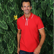 Red Polo With White Trim Polos EightX
